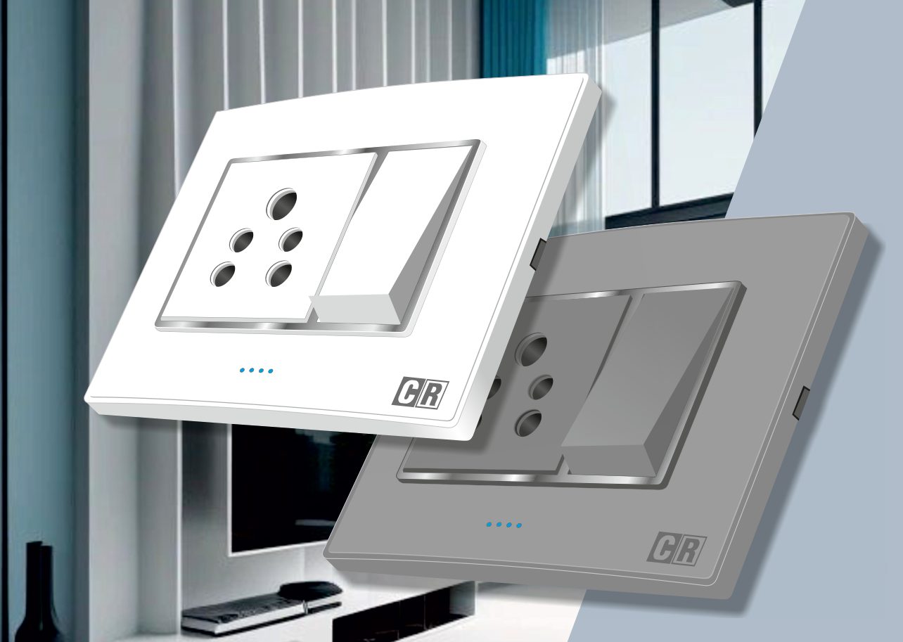 Xstream modular series plates in white and graphite grey